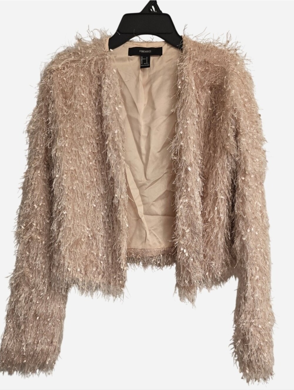 Forever 21 Vintage Y2K Pale Pink Eyelash Evening Jacket S